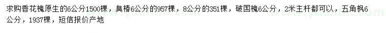 求購(gòu)香花槐、臭椿、國(guó)槐等