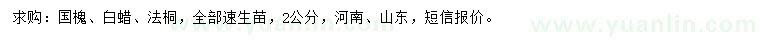 求購(gòu)國(guó)槐、白蠟、法桐