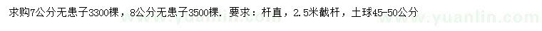 求購(gòu)7公分無(wú)患子