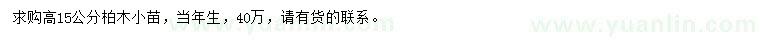 求購高15公分柏木小苗