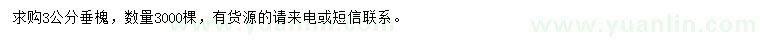 求購3公分垂槐
