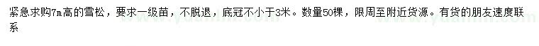 求購高7米雪松