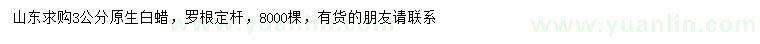 求購3公分白蠟 