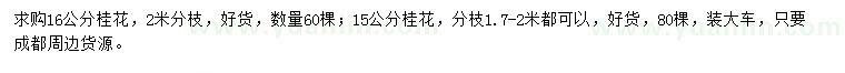 求購15、16公分桂花