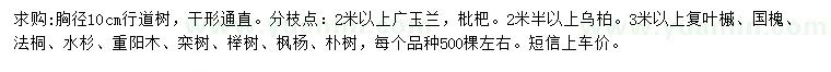 求購(gòu)廣玉蘭、枇杷、烏桕等