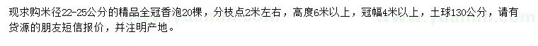 求購米徑22-25公分精品全冠香泡