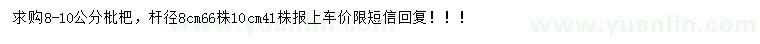 求購8-10公分枇杷