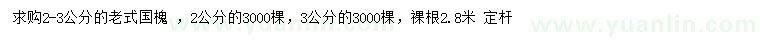 求購(gòu)2、3公分老式國(guó)槐