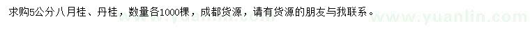 求購5公分八月桂、丹桂