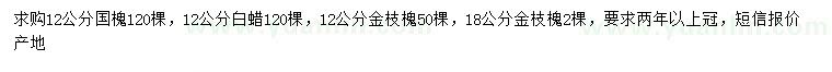 求購國槐、白蠟、金枝槐