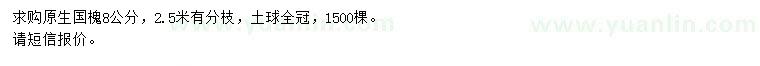 求購(gòu)8公分國(guó)槐