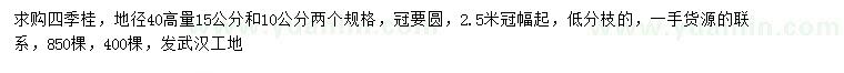 求購10、15公分四季桂