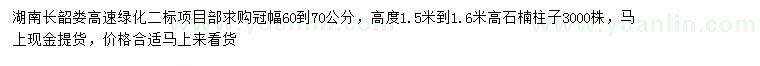 求購高1.5-1.6米石楠柱子