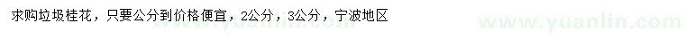 求購2、3公分垃圾桂花