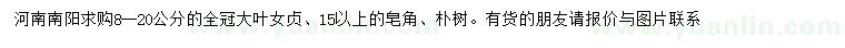 求購(gòu)大葉女貞、皂角、樸樹