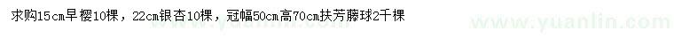 求購早櫻、銀杏、扶芳藤球