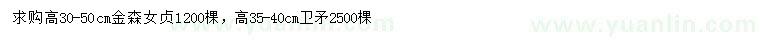 求購(gòu)高30-50公分金森女貞、35-40公分衛(wèi)矛