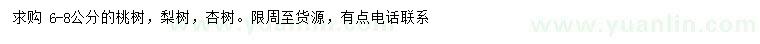 求購(gòu)桃樹(shù)、梨樹(shù)、杏樹(shù)