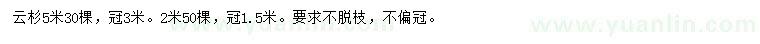 求購2、5米云杉
