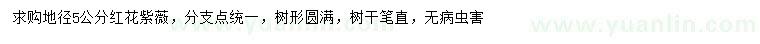求購地徑30量5公分紅花紫薇