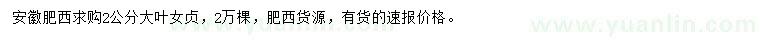求購2公分大葉女貞