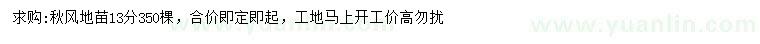 求購13公分秋楓