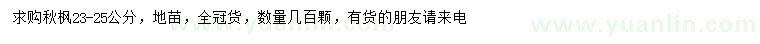 求購23-25公分秋楓