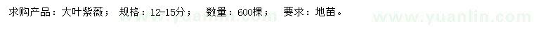 求購12-15公分大葉紫薇
