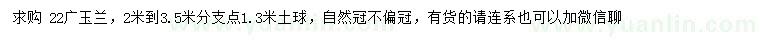 求購(gòu)22公分廣玉蘭
