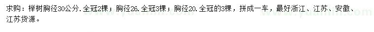 求購胸徑20、26、30公分櫸樹