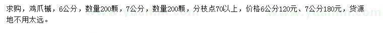 求購6、7公分雞爪槭