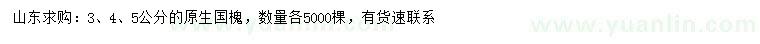 求購3、4、5公分國槐