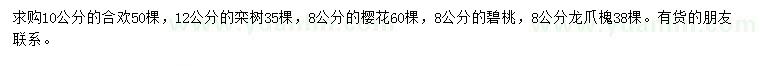 求購合歡、欒樹、櫻花等