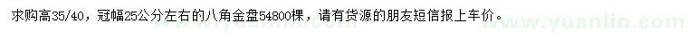 求購高35-40公分八角金盤