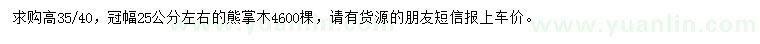 求購高35-40公分熊掌木