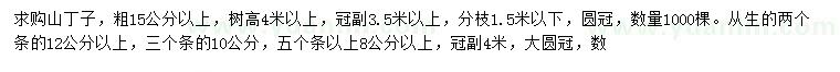 求購15公分以上山丁子