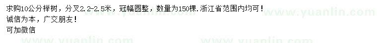 求購10公分櫸樹