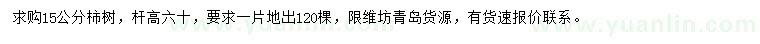 求購15公分柿樹