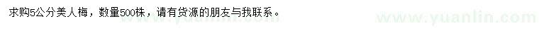 求購5公分美人梅