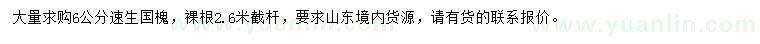 求購6公分速生國槐