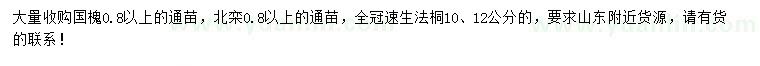 求購國槐、北欒、速生法桐
