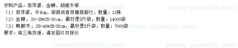 求購假萍婆、金蟬、鴨腳木