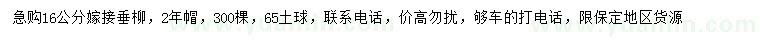 求購(gòu)16公分垂柳