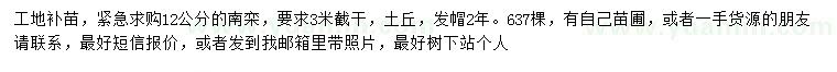 求購12公分南欒