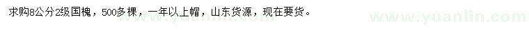 求購8公分國槐