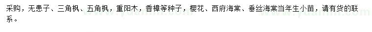 求購無患子、三角楓、五角楓種子等