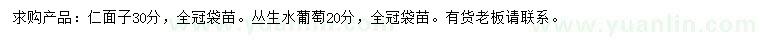 求購(gòu)30公分仁面子、20公分叢生水葡萄