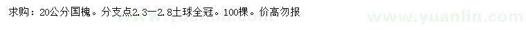 求購20公分國槐
