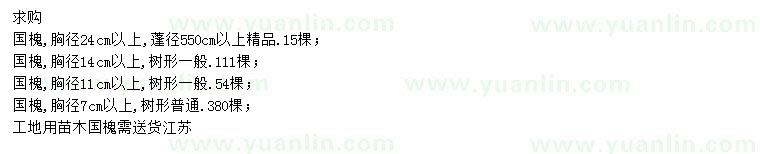求購胸徑7、11、14、24公分以上國槐