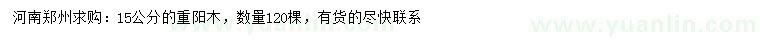 求購15公分重陽木